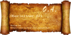 Oberleitner Ali névjegykártya
